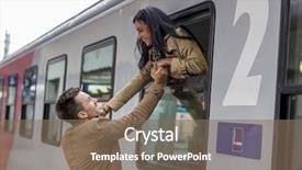  Presentation with train - Slide deck consisting of long distance relationship - arrival by train background and a tawny brown colored foreground