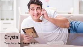  Presentation with hd valentine - Cool new presentation theme with long distance relationship - young man in sad saint backdrop and a coral colored foreground