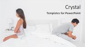  Presentation with bed - Slide deck enhanced with long distance relationship - couple sulking each other sitting background and a white colored foreground