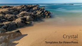  Presentation with ocean - Presentation theme consisting of long-exposure-at-the-ocean background and a  colored foreground