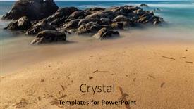  Presentation with ocean - PPT theme with long-exposure-at-the-ocean background and a coral colored foreground