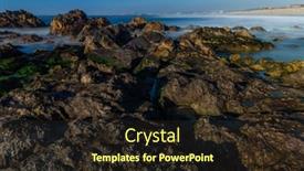  Presentation with ocean - Presentation theme having long-exposure-at-the-ocean background and a  colored foreground