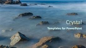  Presentation with ocean - Presentation design enhanced with long-exposure-at-the-ocean background and a  colored foreground