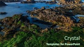  Presentation with ocean - Presentation design consisting of long-exposure-at-the-ocean background and a  colored foreground