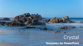  Presentation with ocean - Theme having long-exposure-at-the-ocean background and a ocean colored foreground