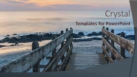  Presentation with ocean - Presentation theme featuring long-exposure-at-the-ocean background and a soft green colored foreground