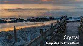  Presentation with ocean - Slide set with long-exposure-at-the-ocean background and a tawny brown colored foreground