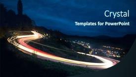  Presentation with road light - PPT theme enhanced with long-exposure-car-s-lights background and a ocean colored foreground