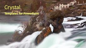  Presentation with falls - Presentation featuring long-exposure-image-of-rhine background and a tawny brown colored foreground