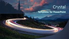  Presentation with road light - Colorful slide deck enhanced with long-exposure-lights backdrop and a ocean colored foreground