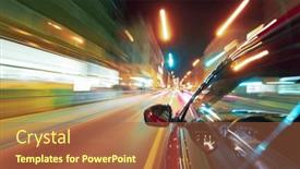  Presentation with speed camera in night - Slide deck with long-exposure-of-a-speedy background and a red colored foreground