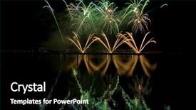  Presentation with fireworks - PPT theme with long exposure of multiple fireworks background and a black colored foreground