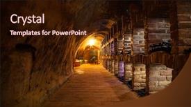  Presentation with cellar - Audience pleasing PPT layouts consisting of long exposure of wine cellar backdrop and a wine colored foreground