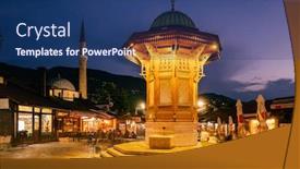  Presentation with old photo - Presentation featuring long-exposure-photo-of-bascarsija background and a ocean colored foreground