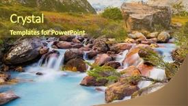  Presentation with babbling brook beautiful reflections - Colorful presentation theme enhanced with long exposure picture of brook backdrop and a tawny brown colored foreground