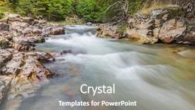  Presentation with babbling brook beautiful reflections - Amazing PPT theme having long exposure picture of brook backdrop and a gray colored foreground