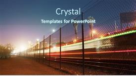  Presentation with downtown los angeles - PPT layouts enhanced with long-exposure-shot-of-train background and a ocean colored foreground