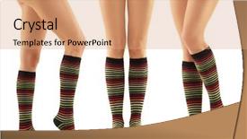  Presentation with long service award - Beautiful presentation theme featuring long female in striped socks backdrop and a coral colored foreground