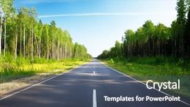  Presentation with russian forest - Beautiful presentation featuring long grass - road in russian forest backdrop and a ocean colored foreground