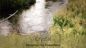  Presentation with stream - Beautiful slides featuring long-grass-on-banks backdrop and a gold colored foreground