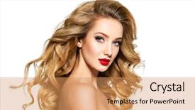  Presentation with long hair - Beautiful slides featuring long hair and red backdrop and a coral colored foreground