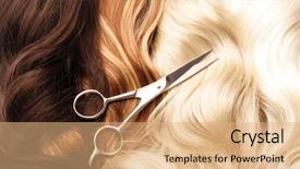  Presentation with long hair - Slide deck consisting of long hair as background background and a  colored foreground