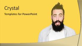  Presentation with afro hair salon - Audience pleasing theme consisting of long hair beard and earrings backdrop and a  colored foreground