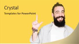  Presentation with long term planning - PPT layouts featuring long hair beard and earrings background and a light gray colored foreground