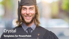  Presentation with cutout paper people standing around globe holding hands - Slides consisting of long hair holding blank paper background and a  colored foreground