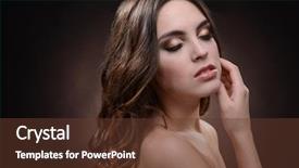  Presentation with real woman hair texture human - PPT theme enhanced with long hair on dark brown background and a  colored foreground