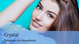  Presentation with skincare - Presentation theme having long hair over bright aquamarine background and a light blue colored foreground