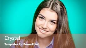  Presentation with long hair - Slides having long hair over bright aquamarine background and a red colored foreground