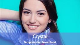  Presentation with skincare - Presentation theme consisting of long hair over bright aquamarine background and a teal colored foreground