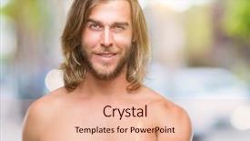  Presentation with long hair man - Beautiful PPT theme featuring long hair showing sexy body backdrop and a  colored foreground