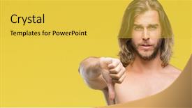  Presentation with special education young adult man - Slides consisting of long hair showing sexy body background and a  colored foreground