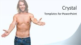  Presentation with special education young adult man - Audience pleasing presentation theme consisting of long hair showing sexy body backdrop and a  colored foreground