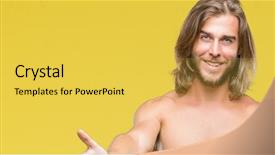  Presentation with long hair man - PPT theme consisting of long hair showing sexy body background and a  colored foreground