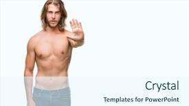  Presentation with long hair man - Colorful PPT layouts enhanced with long hair showing sexy body backdrop and a  colored foreground