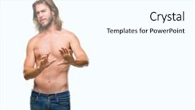  Presentation with long hair man - Beautiful slides featuring long hair showing sexy body backdrop and a  colored foreground