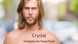  Presentation with long hair man - Audience pleasing presentation theme consisting of long hair showing sexy body backdrop and a  colored foreground