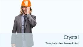  Presentation with architec - Presentation theme featuring long hair wearing safety background and a  colored foreground