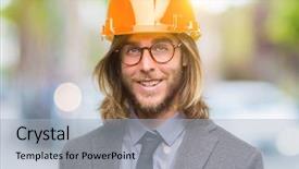  Presentation with architec - PPT layouts enhanced with long hair wearing safety background and a light gray colored foreground