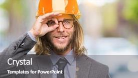  Presentation with architec - PPT theme consisting of long hair wearing safety background and a dark gray colored foreground