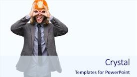  Presentation with architec - Cool new PPT theme with long hair wearing safety backdrop and a sky blue colored foreground