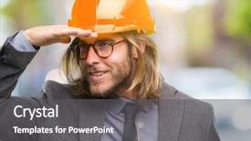  Presentation with architec - Theme enhanced with long hair wearing safety background and a dark gray colored foreground