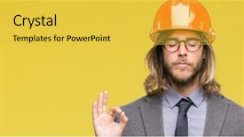  Presentation with architec - Cool new presentation theme with long hair wearing safety backdrop and a yellow colored foreground