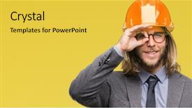  Presentation with architec - PPT theme consisting of long hair wearing safety background and a yellow colored foreground