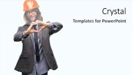  Presentation with architec - PPT theme enhanced with long hair wearing safety background and a white colored foreground