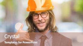  Presentation with architec - PPT theme enhanced with long hair wearing safety background and a coral colored foreground