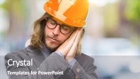  Presentation with architec - Presentation design consisting of long hair wearing safety background and a gray colored foreground